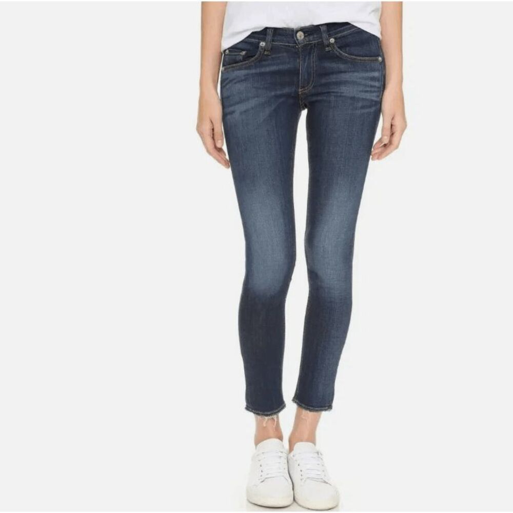 Rag‎ & Bone Capri Jeans in Orson Wash Ankle Skinny Whisker Wash Size 25